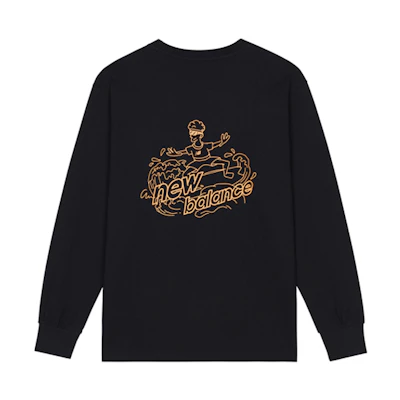 New Balance Black Crewneck Sweatshirt with Logo Print AMT13351-BK