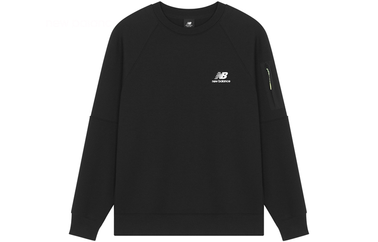 New Balance Black Crewneck Sweatshirt with Logo Print AMT21359-BK