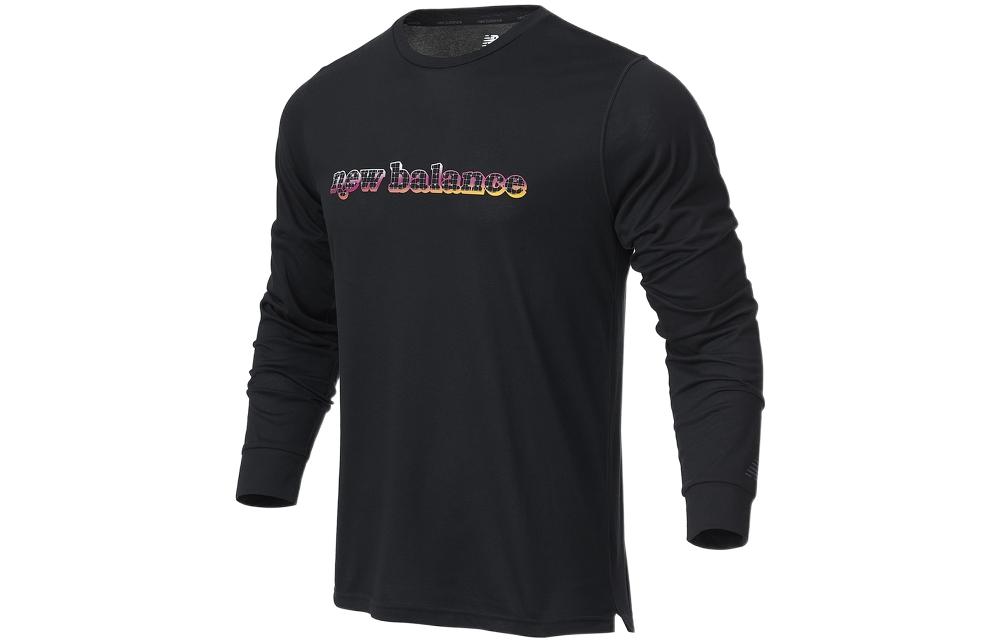 New Balance Black Crewneck Sweatshirt with Vibrant Logo Design MT21065-BK