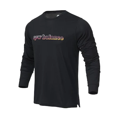 New Balance Black Crewneck Sweatshirt with Vibrant Logo Design MT21065-BK