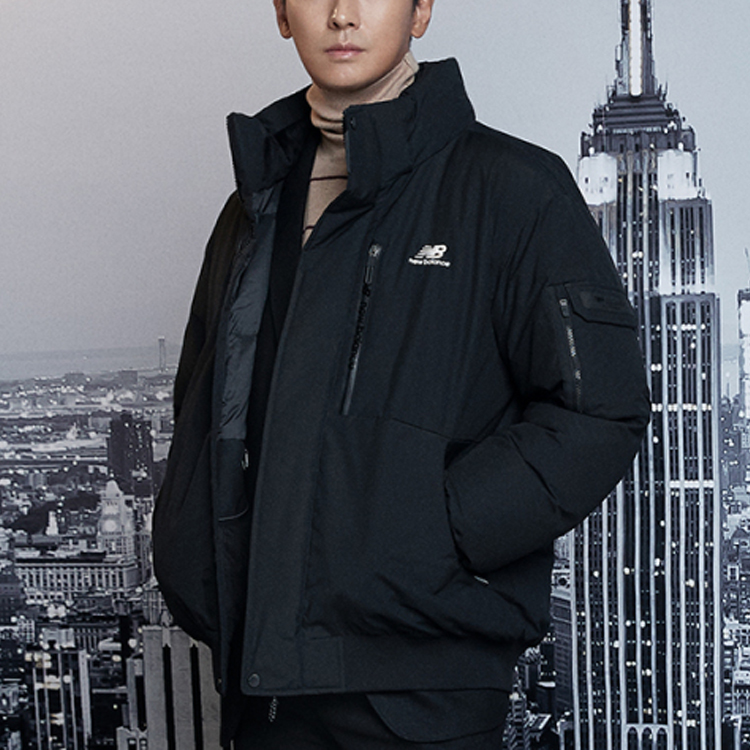 New Balance Black Detachable Fur Hood Down Jacket Unisex Korean Winter Style. NPA43043-BK 圖 3