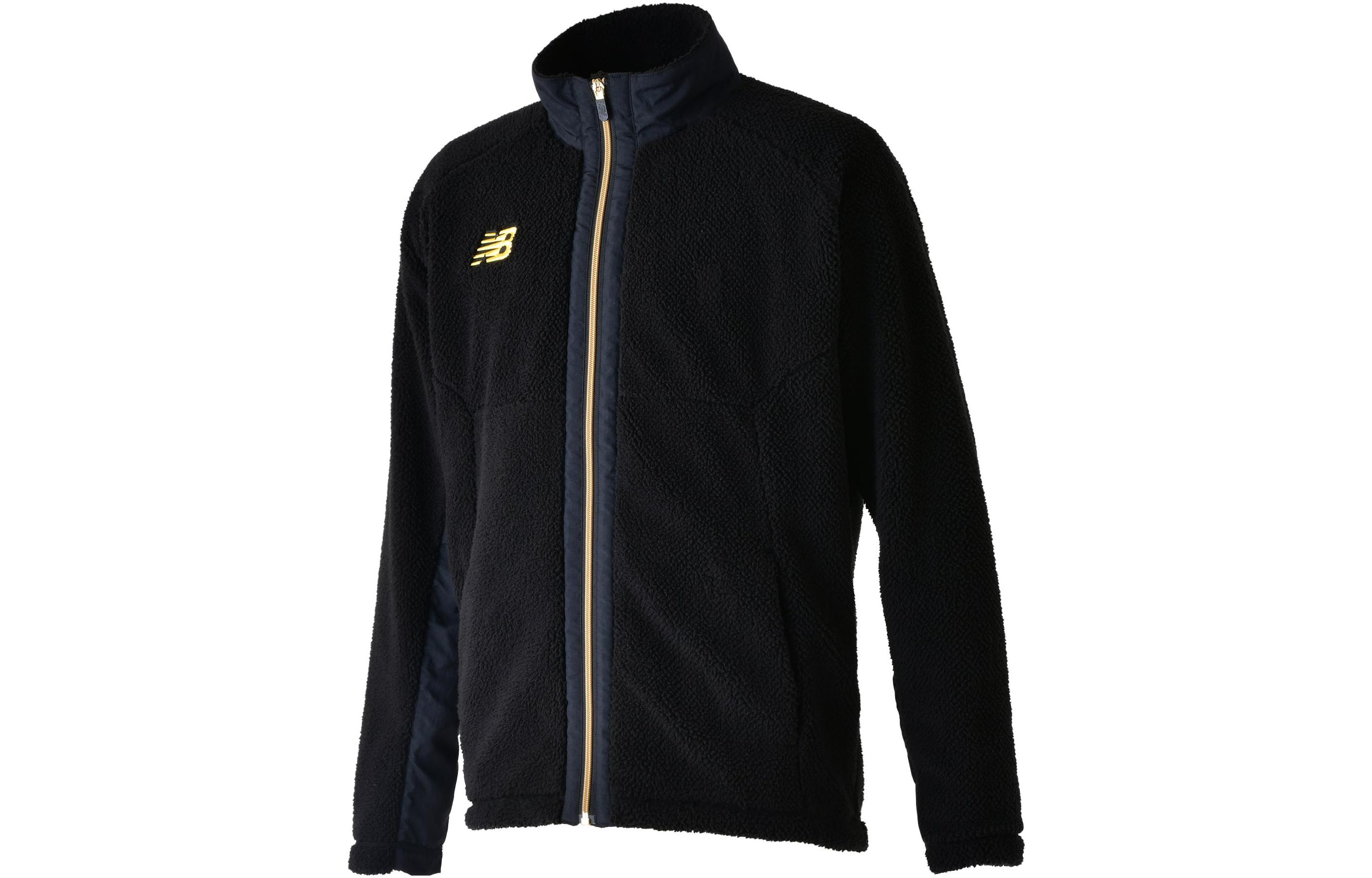 New Balance Black Embroidered Logo Stand Collar Zip-Up Jacket AMJ25213-BLG