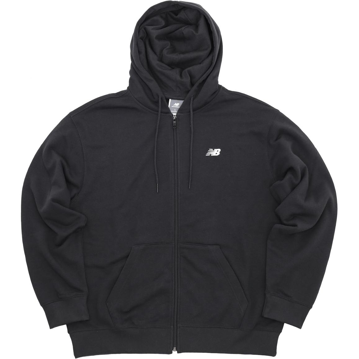 New Balance Black Embroidered Logo Zip-Up Hoodie Jacket MJ41501BK