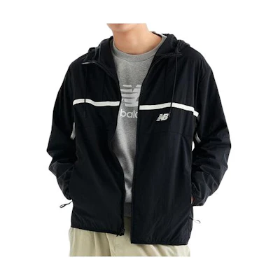 New Balance Black Fitted Letter Print Zip-Up Hoodie Jacket NBNAD4S011-19