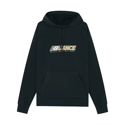 New Balance Black Fleece Letter Graphic Hoodie Casual Sportswear AMT13340-BK
