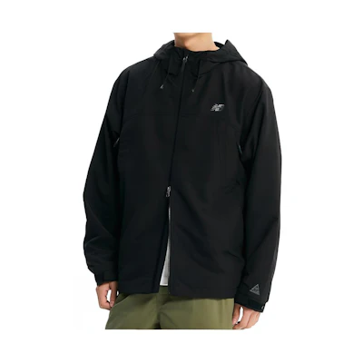 New Balance Black Full-Zip Hoodie Jacket with Solid Print Design NBNAE12343-19