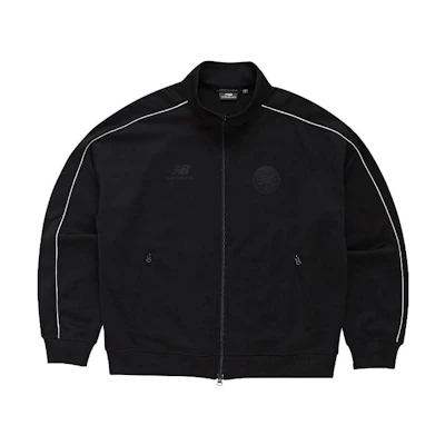 New Balance Black Full-Zip Jacket with Letter Print and Stand Collar NBMDD22303-19
