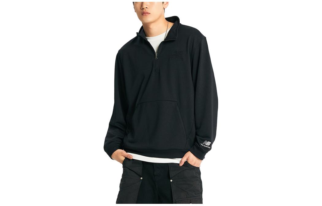New Balance Black Half-Zip Pullover Long-Sleeve Sweatshirt NBNCD32843-19
