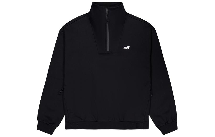 New Balance Black Half-Zip Pullover Stand Collar Sweatshirt NCE12181-BK