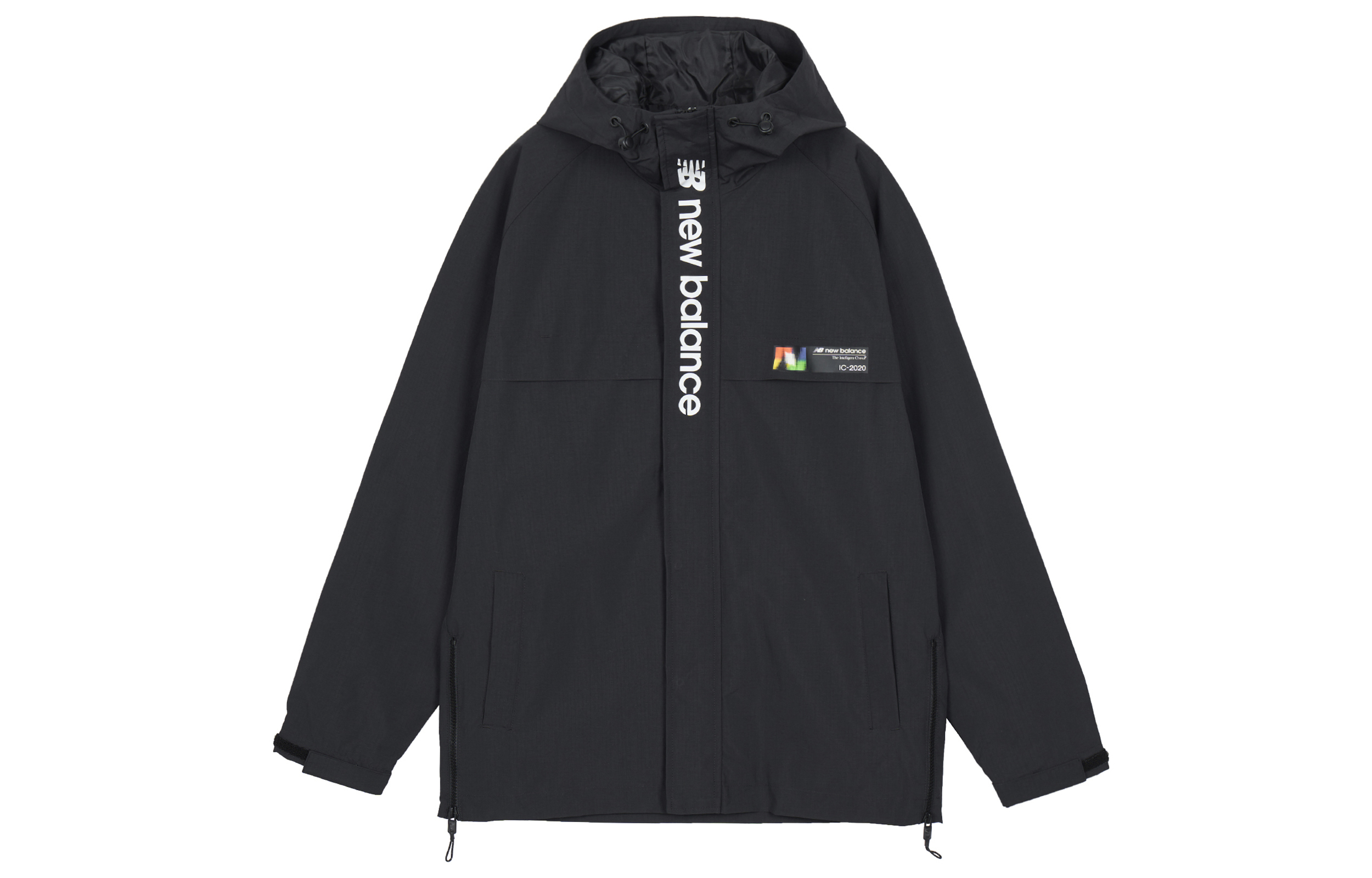 New Balance Black Hooded Jacket with Logo Print Casual Sportswear AMJ03330-BK