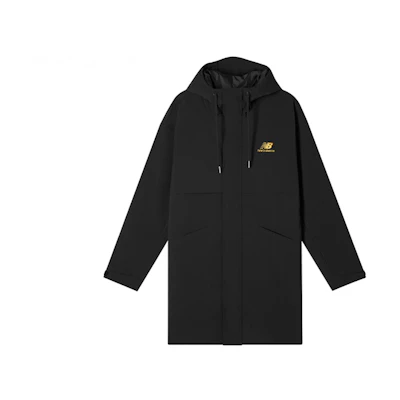 New Balance Black Hooded Long Sleeve Windbreaker with Letter Print AMJ11337-BK
