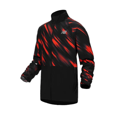 New Balance Black Hooded Stand Collar Windbreaker Jacket MJ03206-BK