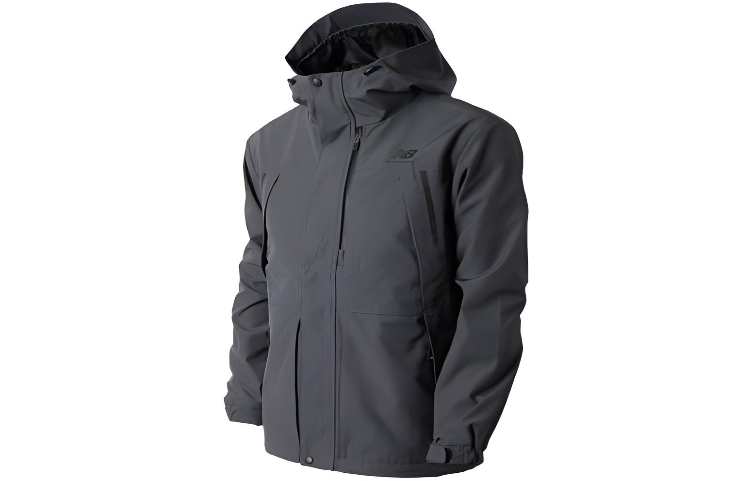 New Balance Black Hoodie Jacket with Solid Logo Print NBNACB1013-17