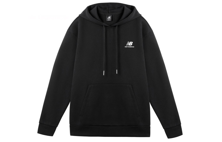 New Balance Black Hoodie Pullover with Fashion Print Design AMT11308-BK