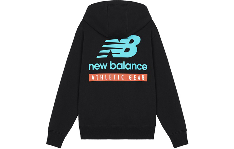New Balance Black Hoodie with Colorblock Print and Logo AMT11514-BK