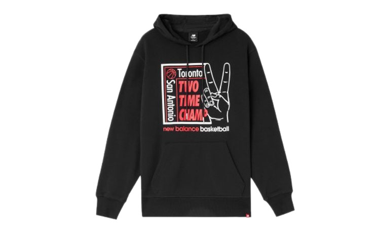 New Balance Black Hoodie with Fun Graphic Print MT93707-BK