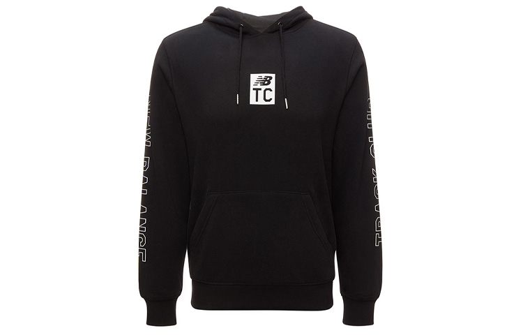 New Balance Black Hoodie with Letter Print Design AMT83553-BK