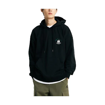 New Balance Black Hoodie with Letter Print Pullover Design NBN0D33803-19