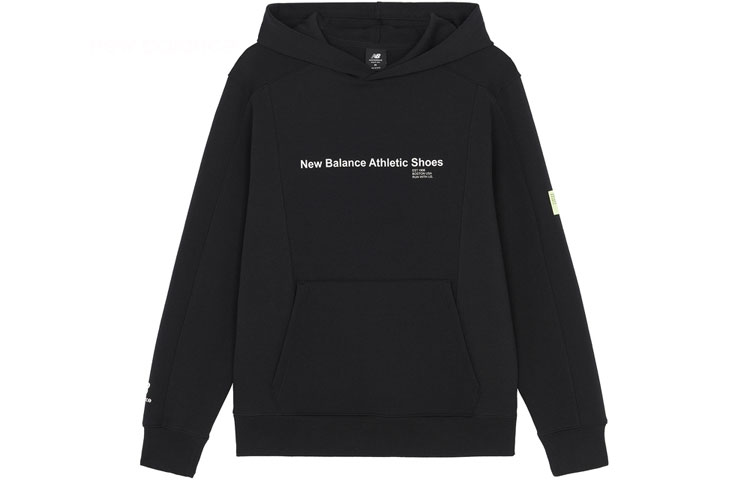 New Balance Black Hoodie with Logo Print - Minimalist Design AMT21362-BK