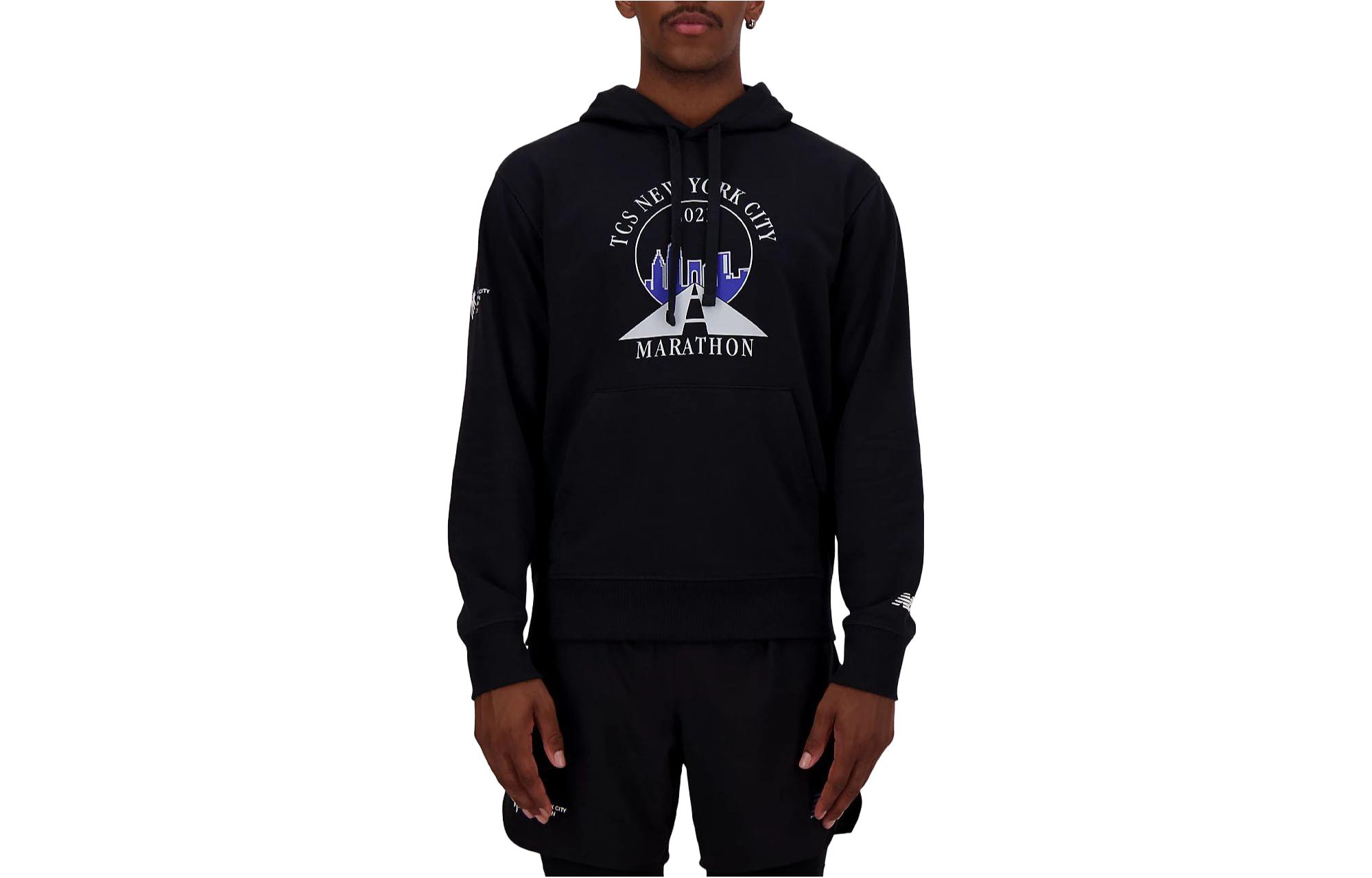 New Balance Black Hoodie with Logo Print MT33537-MBK