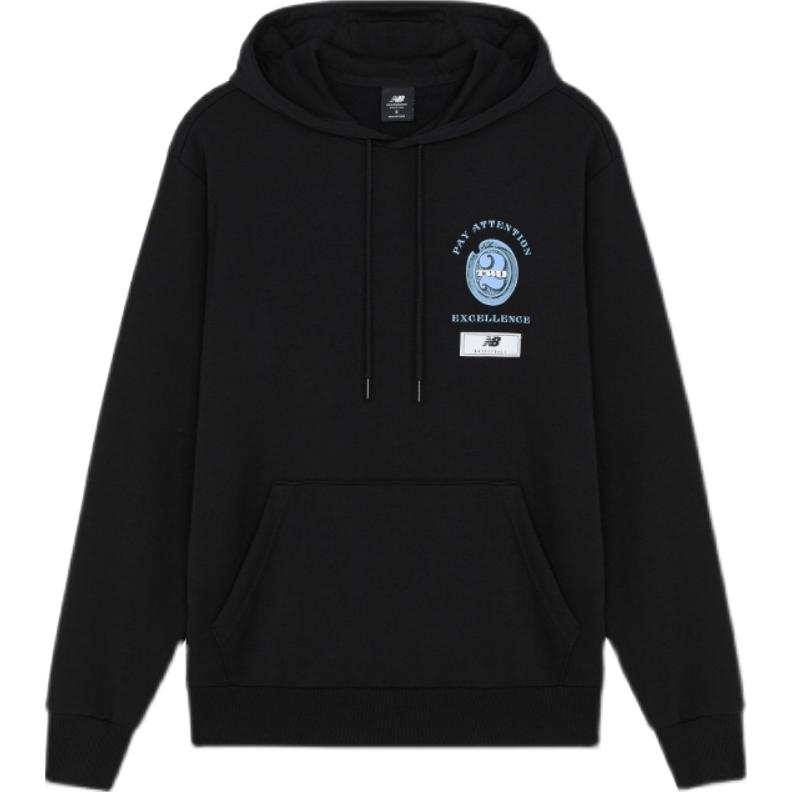 New Balance Black Hoodie with Printed Letter and Character Design MT13929-BK