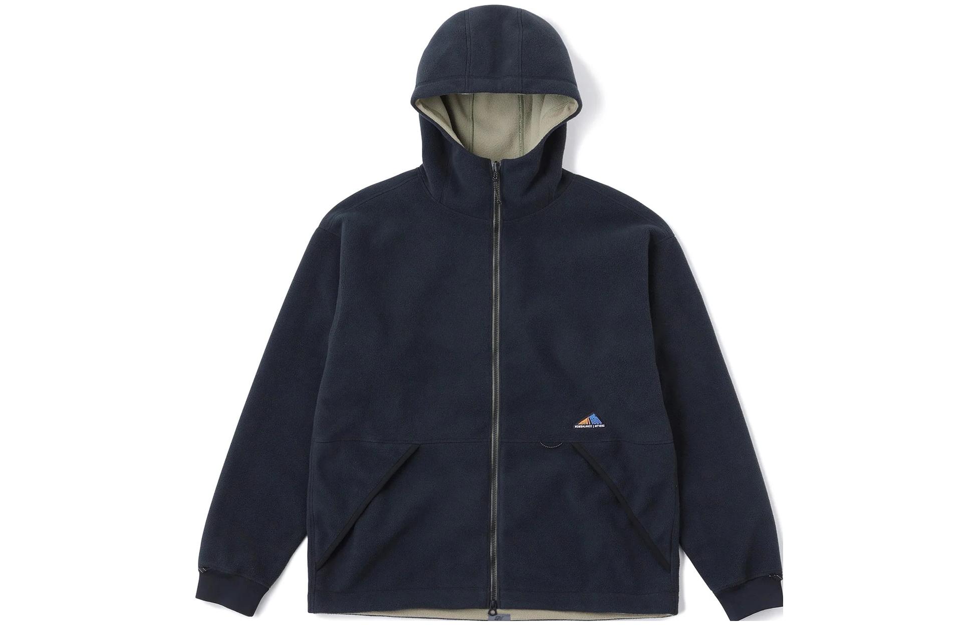 New Balance Black Hoodie with Solid Logo Patch and Zipper JMJL2054-BK