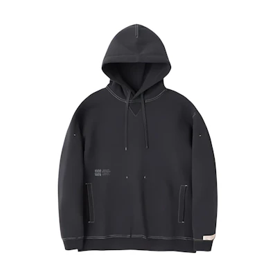 New Balance Black Hoodie with Solid Logo Print AMT25021-PHM
