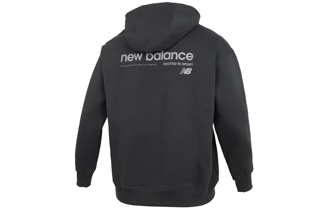 New Balance Black Letter Print Casual Hoodie AMT41325-ACK