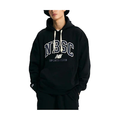 New Balance Black Letter Print Loose Fit Hoodie Long Sleeve NBN0E11813-19