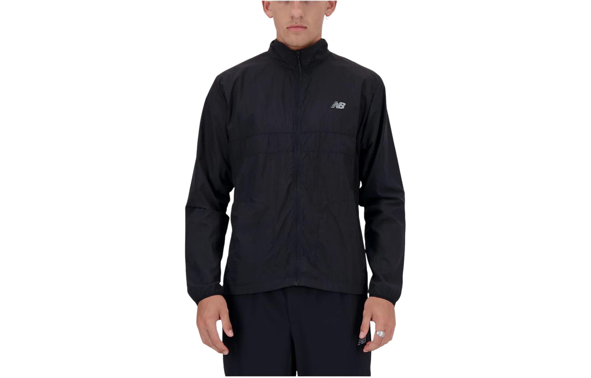 Buy New Balance 黑色字母印花防風防水拉鍊外套 MJ41276-BK