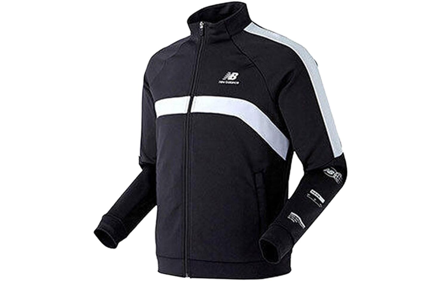 New Balance Black Letter Print Zip-Up Sports Jacket NBMDA27903-19