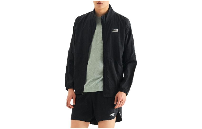 New Balance Black Letter Print Zip-Up Track Jacket NBNAD4S051-19