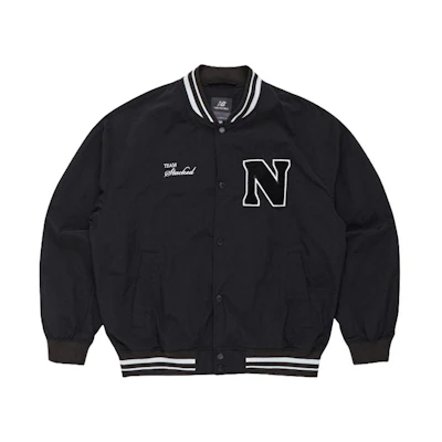 New Balance Black Letter Printed Baseball Collar Jacket NBNAD13313-19