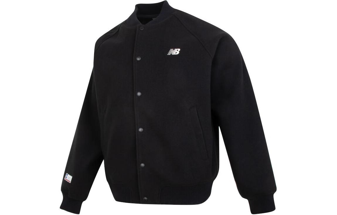 New Balance Black Letter Snap Collar Comfortable Jacket NME11051-BK
