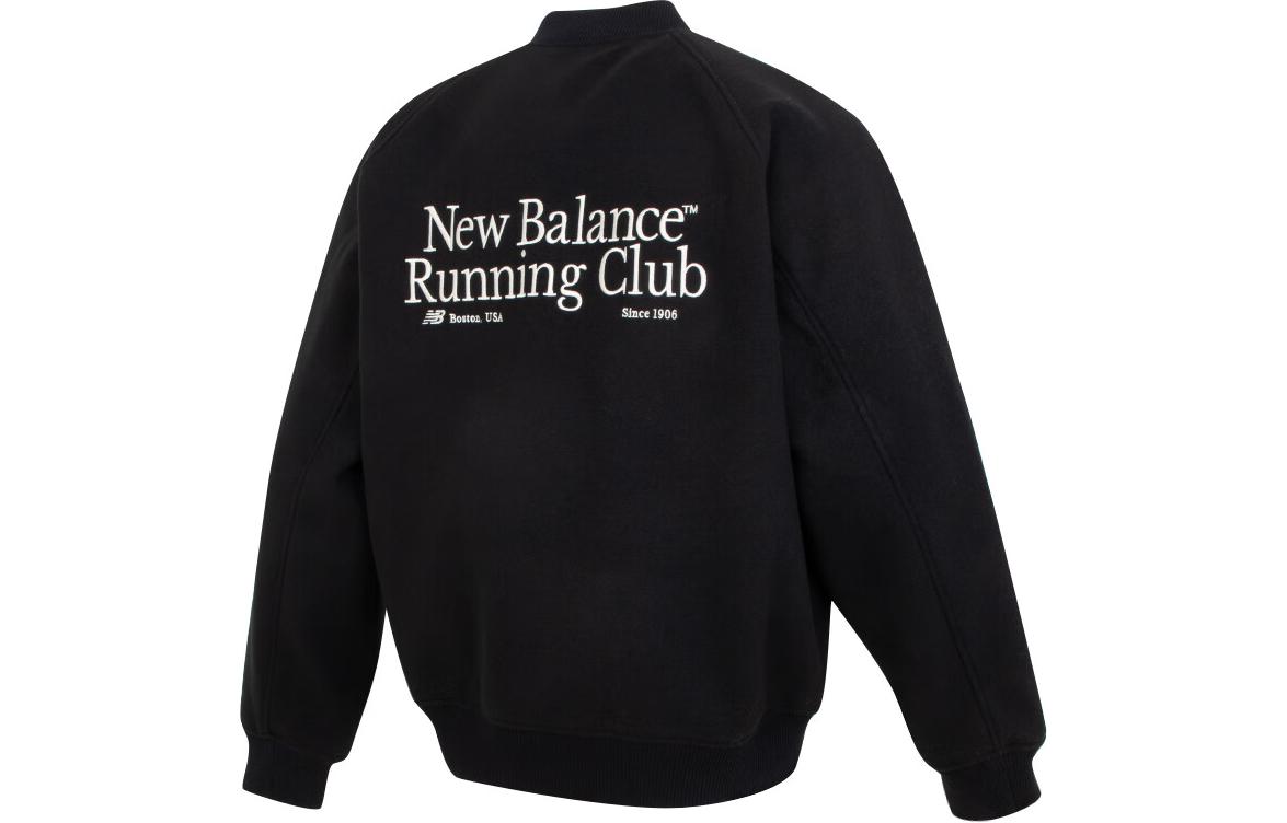 Lookbook New Balance 黑色字母按扣翻领舒适夹克 NME11051-BK