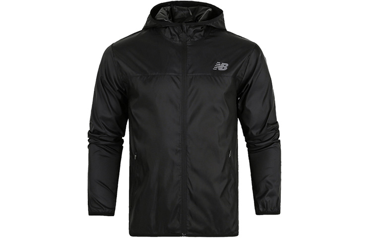 New Balance Black Lightweight Hooded Woven Jacket for Running & Casual Wear AMJ71042-BK