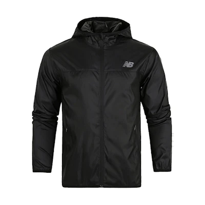 New Balance Black Lightweight Hooded Woven Jacket for Running & Casual Wear AMJ71042-BK