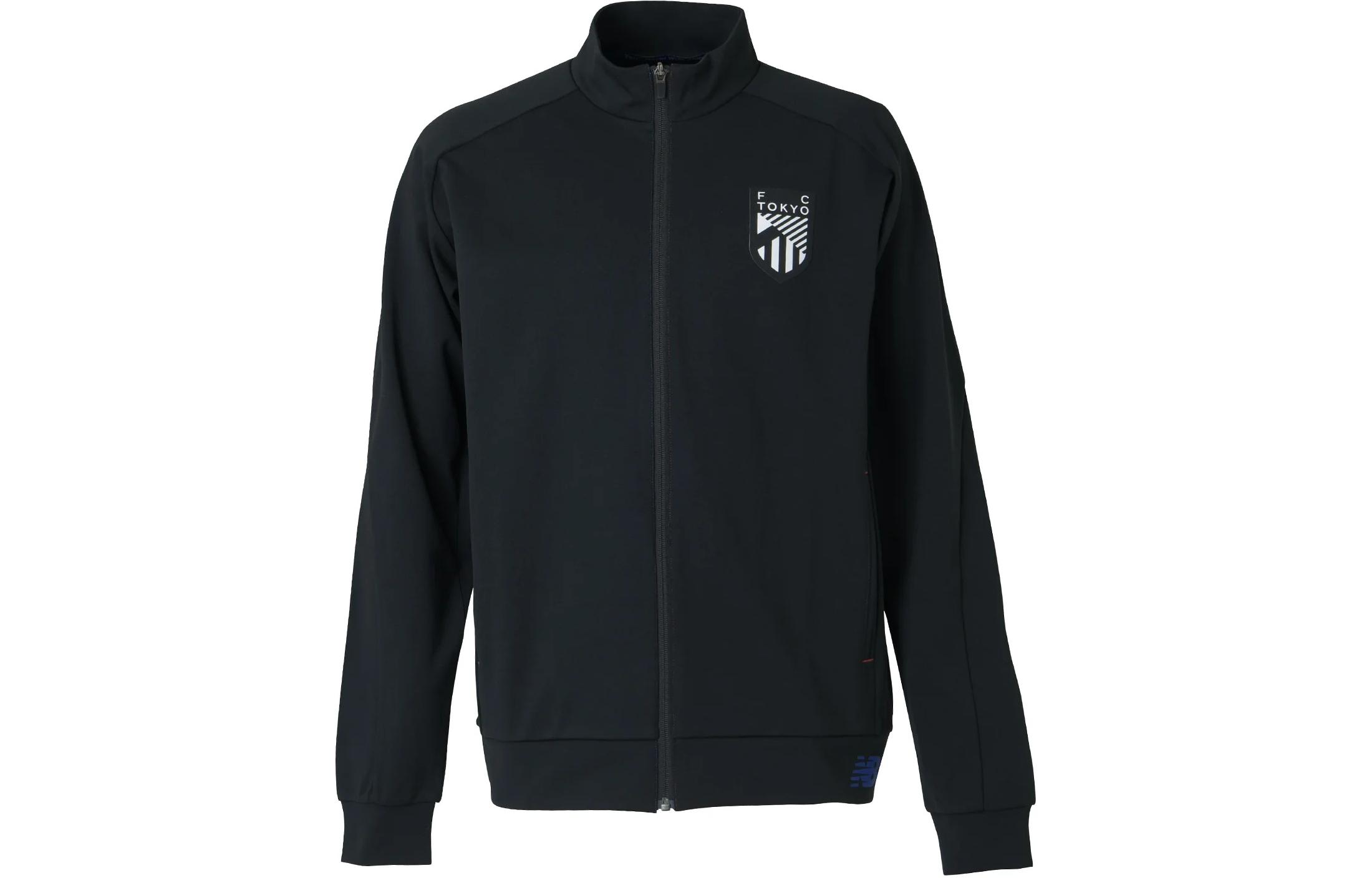 New Balance Black Logo Casual Zip-Up Jacket with Stand Collar AMJ45246-BK