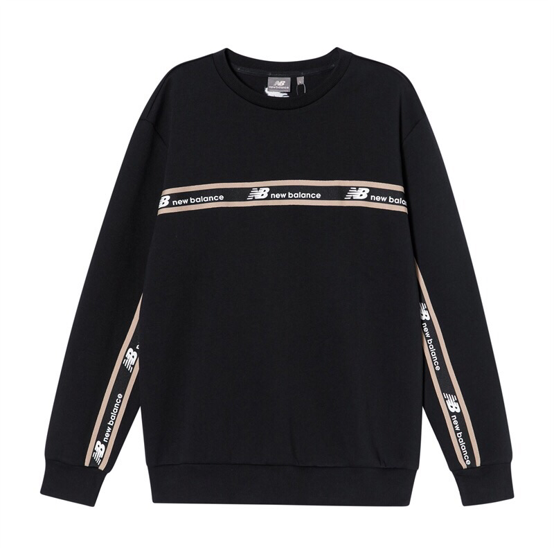 New Balance Black Logo Crewneck Long Sleeve Pullover Sweatshirt NC933031-BK