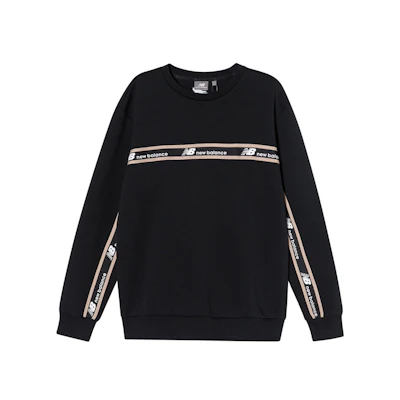 New Balance Black Logo Crewneck Long Sleeve Pullover Sweatshirt NC933031-BK