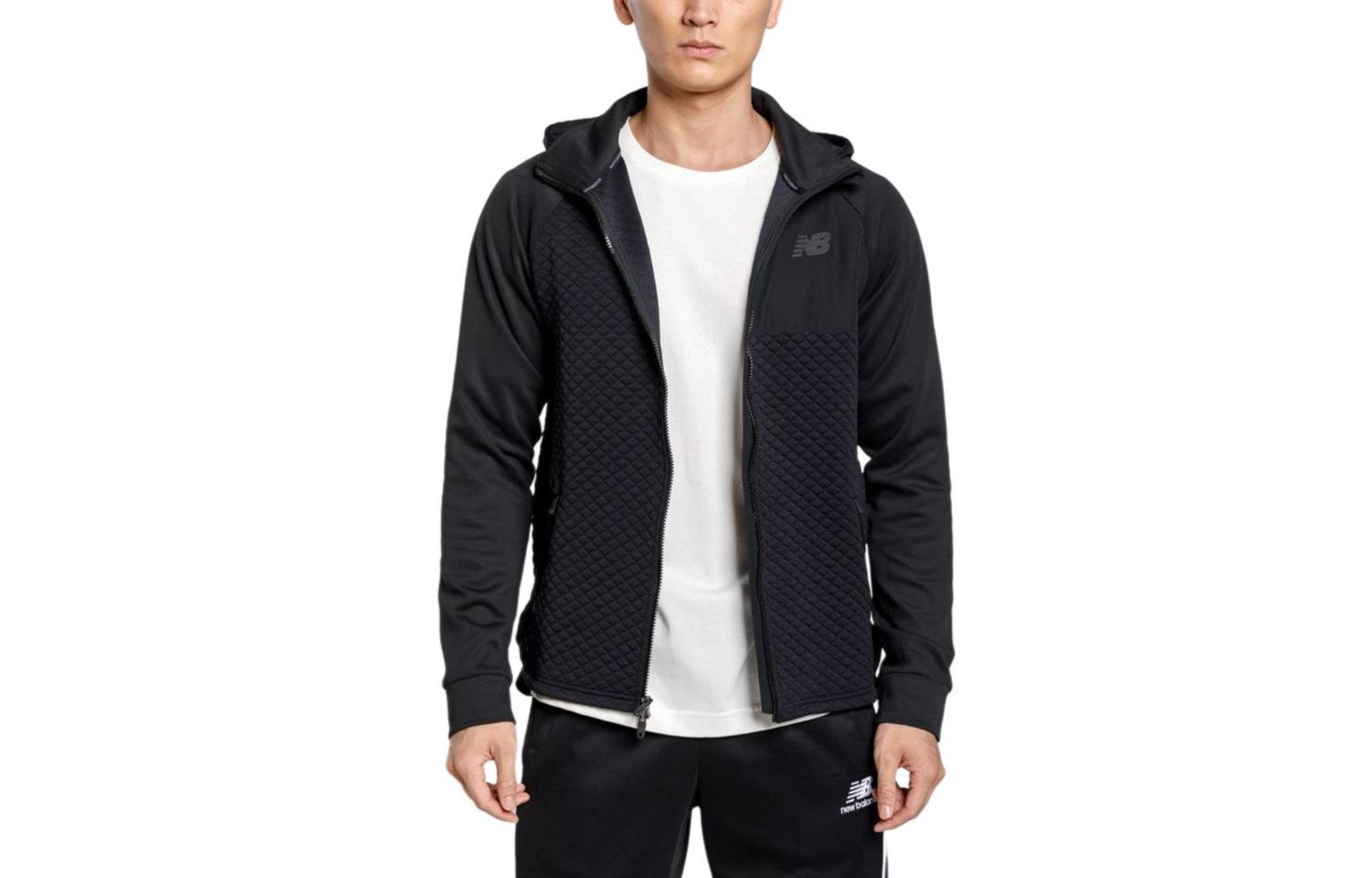 New Balance Black Logo Graphic Hoodie Jacket AMJ93001-BK