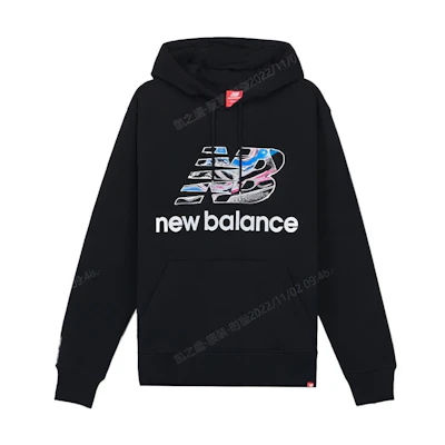 New Balance Black Logo Graphic Pullover Hoodie AMT93669-BK