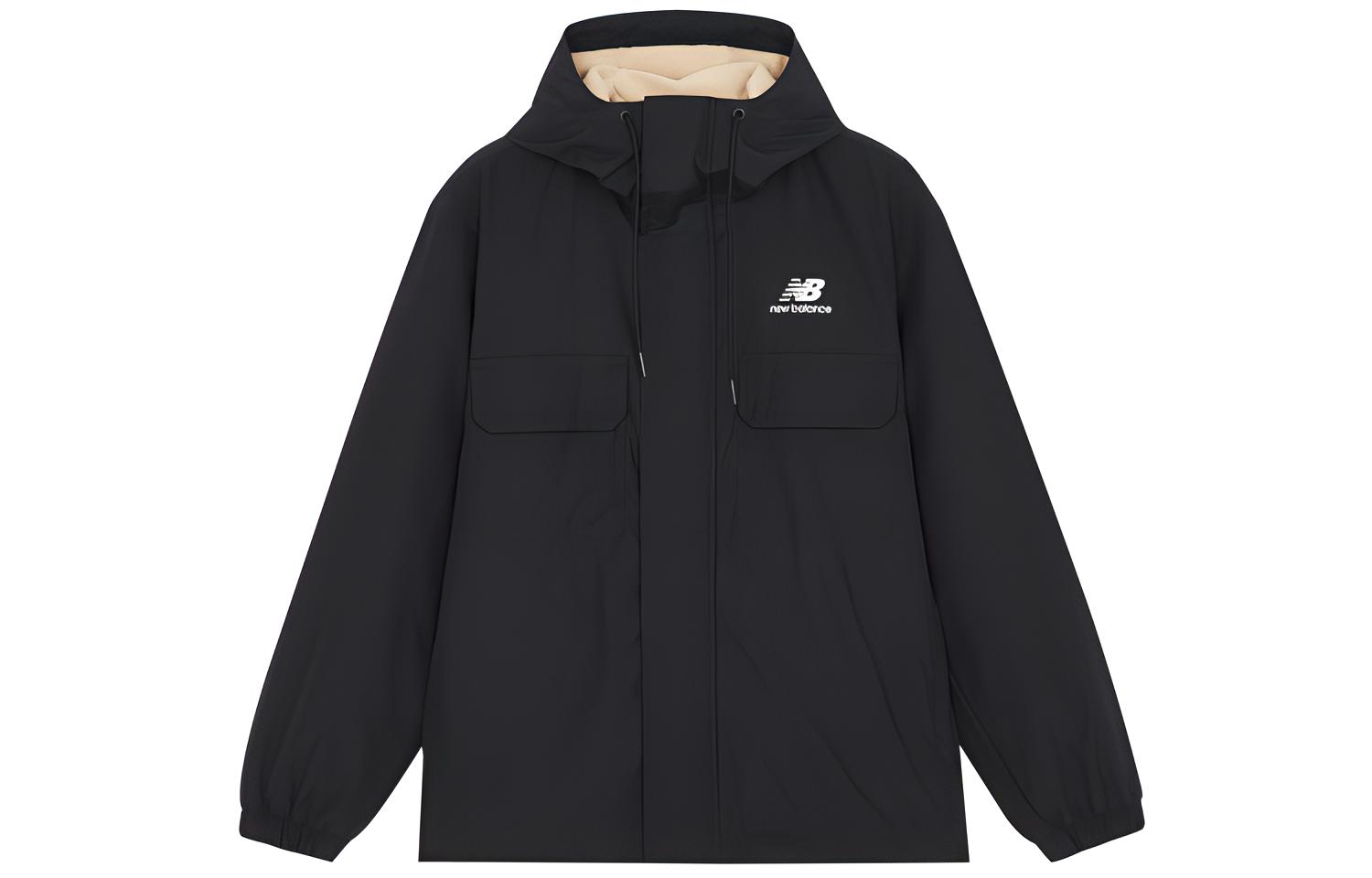 New Balance Black Logo Hooded Jacket AMJ14337-BK