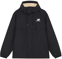 New Balance Black Logo Hooded Jacket AMJ14337-BK New Balance Black Logo Hooded Jacket AMJ14337-BK