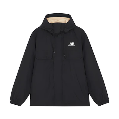 New Balance Black Logo Hooded Jacket AMJ14337-BK