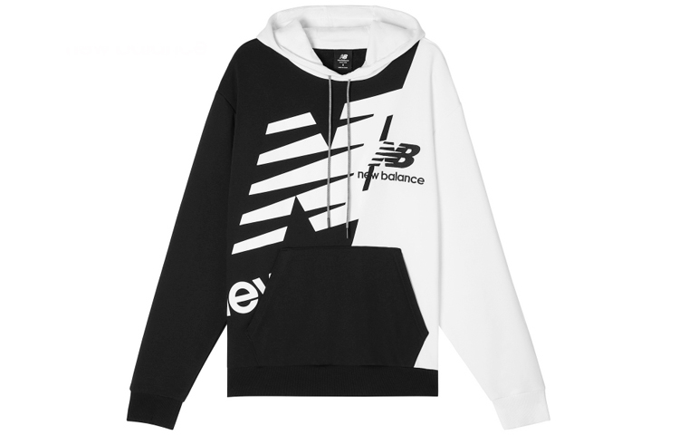 New Balance Black Logo Hoodie - Casual Sportswear, Oversized Fit MT11511-BM