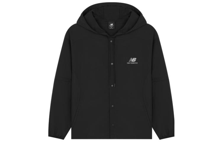 New Balance Black Logo Hoodie Jacket Casual Running Fall Outerwear AMJ22368-BK