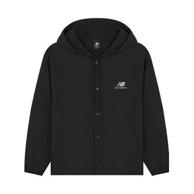 New Balance Black Logo Hoodie Jacket Casual Running Fall Outerwear AMJ22368-BK