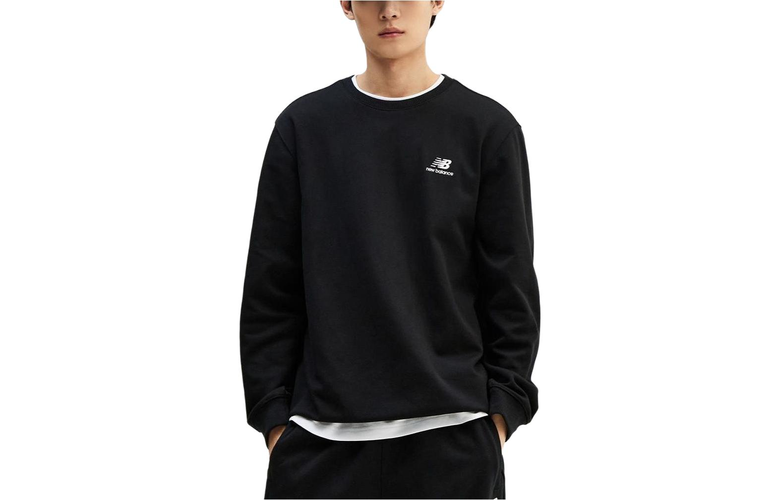 New Balance Black Logo Print Crewneck Long Sleeve Sweatshirt NBNCE11013-19