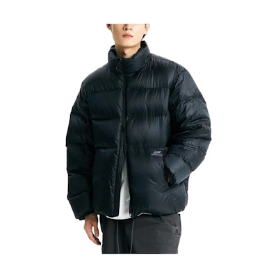New Balance Black Logo Print High-Neck Zip-Up Loose-Fit Jacket NBNPD4A013-19